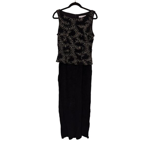 NWT Vintage Jessica Howard Women's Black Crepe Formal Sparkle Dress Size 10 - Picture 1 of 6